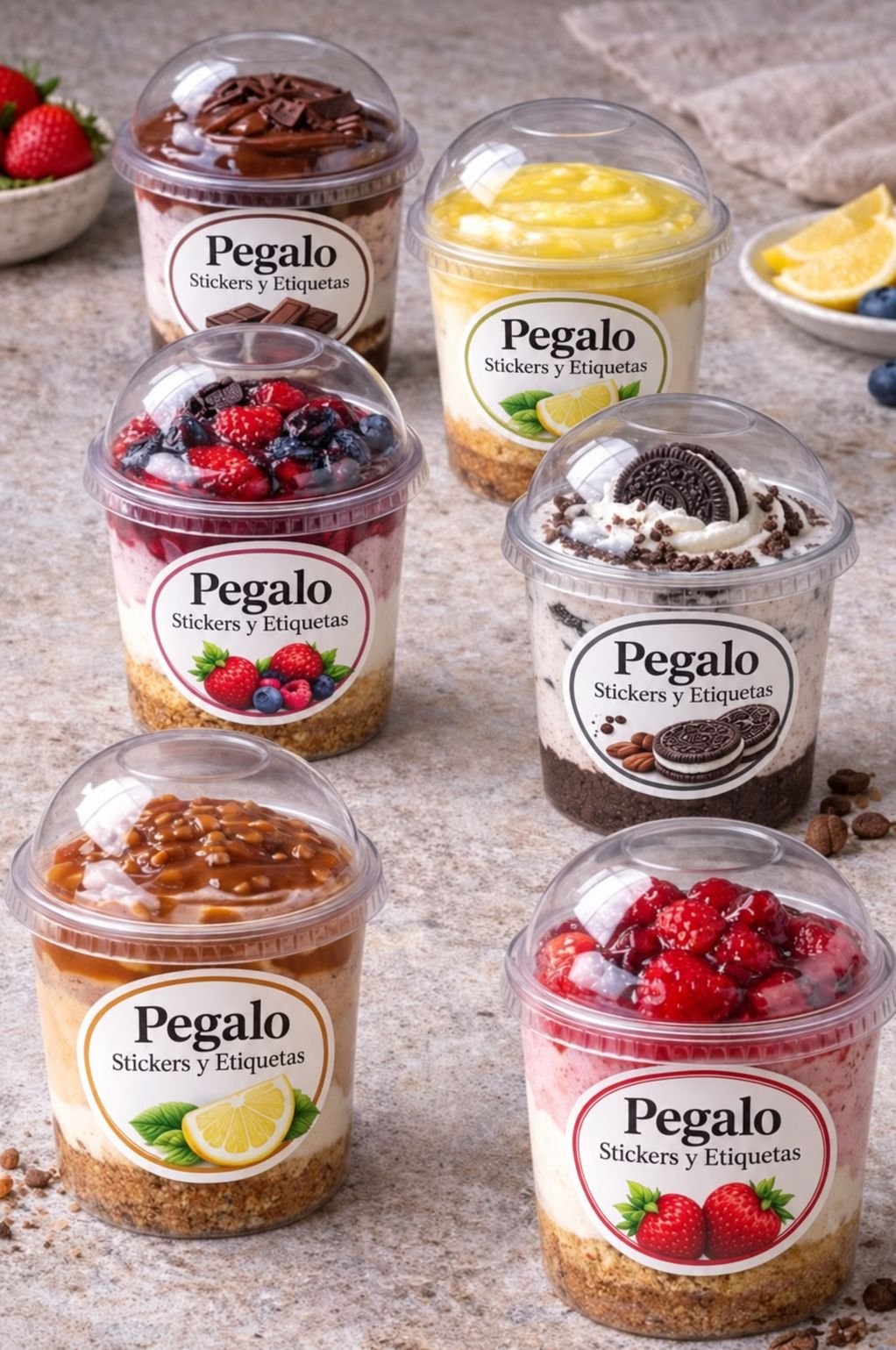 Etiquetas Pegalo en postres individuales